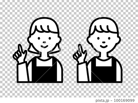 指差ししているシンプルな人物アイコンのイラスト 指差ししているシンプルな人物アイコンのイラスト 100169099
