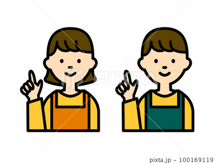 指差ししているシンプルな人物アイコンのイラスト 指差ししているシンプルな人物アイコンのイラスト 100169119