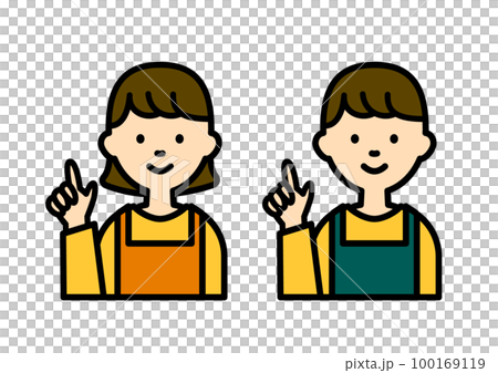 指差ししているシンプルな人物アイコンのイラスト 指差ししているシンプルな人物アイコンのイラスト 100169119
