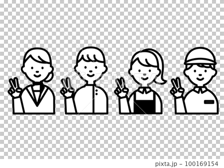 和平標誌簡單職業插畫 和平標誌簡單職業插畫 100169154