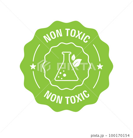 Non toxic design logo template. Non toxic label. Vector illustration 100170154