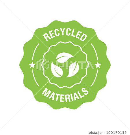 Recycled materials vector icon, logo, badge or label. Vector illustration Recycled materials vector icon, logo, badge or label. Vector illustration 100170155