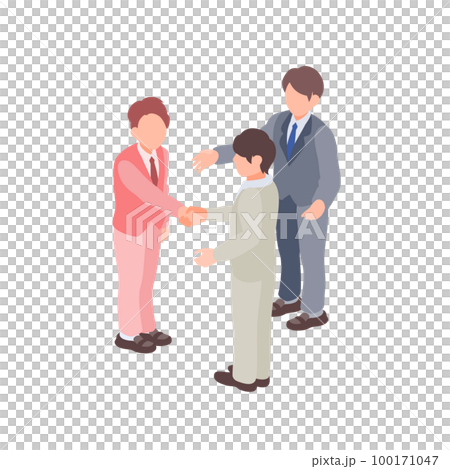 仲介 同盟を結ぶイラスト 100171047