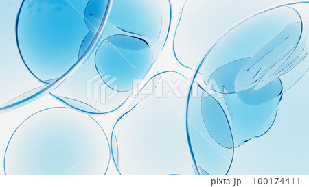 3Dレンダリングの水滴の背景, 細胞 青 透明 ジェリー, 透明感が美しい泡 3Dレンダリングの水滴の背景, 細胞 青 透明 ジェリー, 透明感が美しい泡 100174411