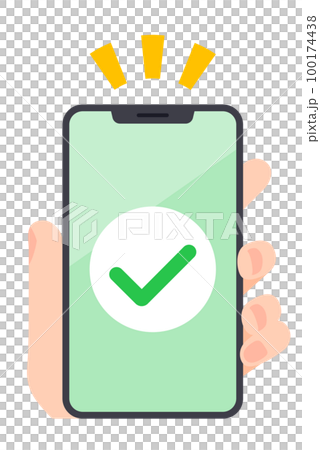 Check mark displayed on smartphone 100174438