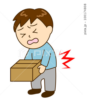 荷物を持った時にぎっくり腰になった若い男性 荷物を持った時にぎっくり腰になった若い男性 100174808