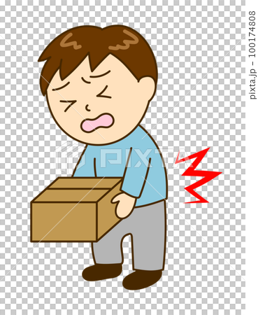 A young man who got a strained back when carrying luggage A young man who got a strained back when carrying luggage 100174808