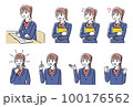 女子生徒の表情のセット 100176562