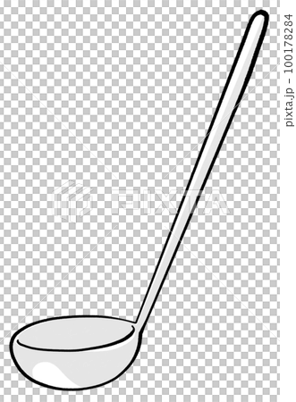 Illustration of a stainless steel ladle 100178284