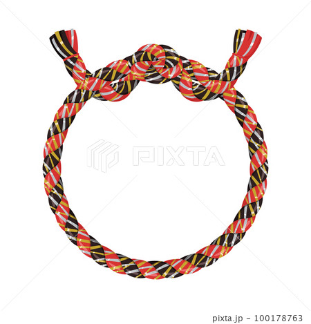 ねじり鉢巻きのフレーム_紅白 100178763