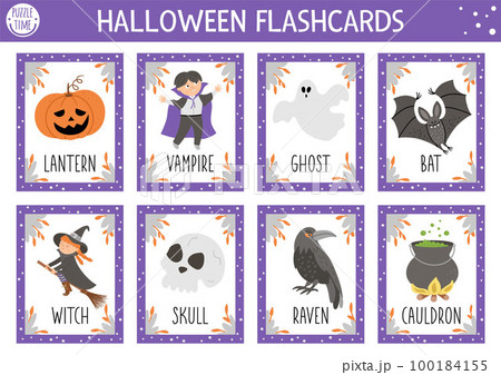 My Family flashcards design vector set. Printable flashcard for