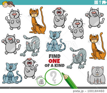 one of a kind game with funny cartoon cats and kittens 100184460