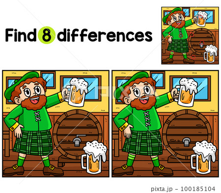 Man Drinking Beer Find The Differences 100185104