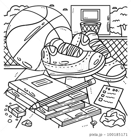 Last Day of School Basketball Notebook Coloring  100185171