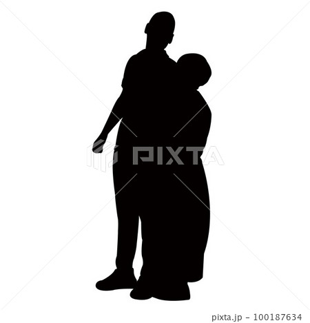 a couple making chat, silhouette vector a couple making chat, silhouette vector 100187634