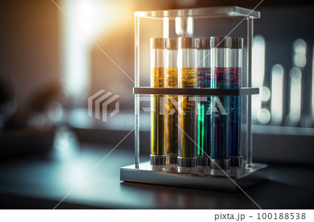 test tubes are on a table in the laboratory 100188538