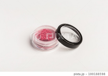 pink blush mineral powder for cheeks cosmetic product isolated on white background 100188598
