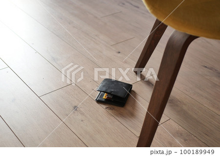 left wallet on floor at home left wallet on floor at home 100189949