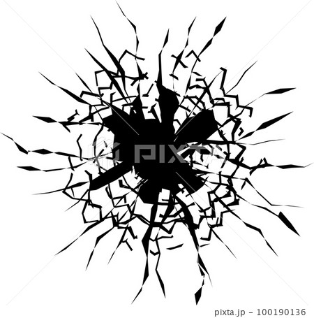 弾痕・ひび割れ白背景 100190136