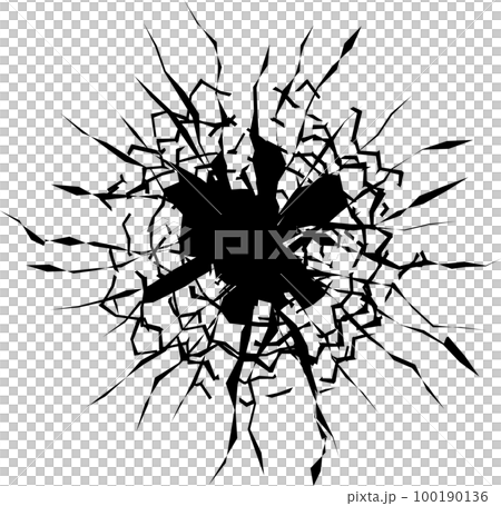 弾痕・ひび割れ白背景 100190136