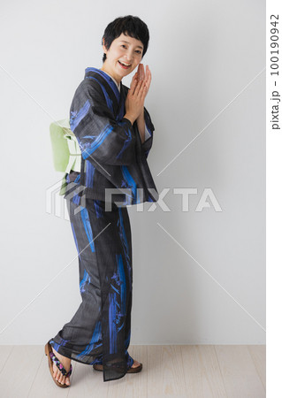 黒い夏の小紋　薄物 100190942