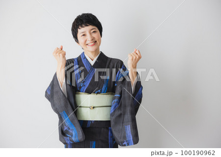 黒い夏の小紋　薄物　 100190962