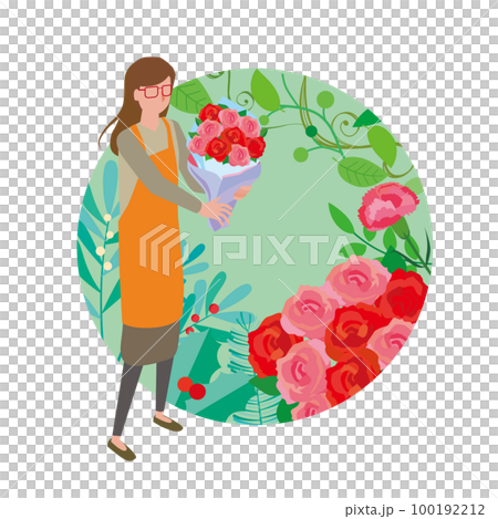 花屋の女性 100192212