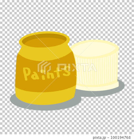 開蓋丙烯顏料插畫【黃色（黃色），簡單，無線條】 100194768