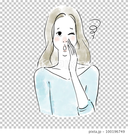 A woman suffering from stuffy nose due to hay fever, cold, rhinitis A woman suffering from stuffy nose due to hay fever, cold, rhinitis 100196749