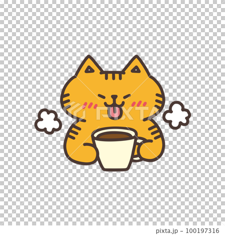 Illustration of a cat with a cat tongue Illustration of a cat with a cat tongue 100197316