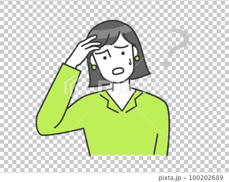 一個女人很擔心的矢量圖 100202689