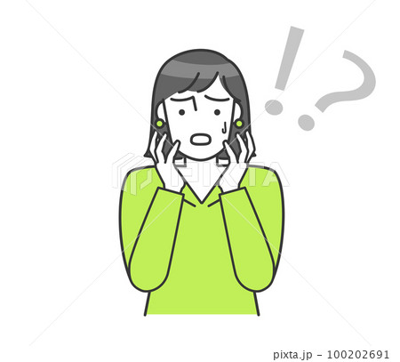 女性が困惑しているベクターイラスト 100202691