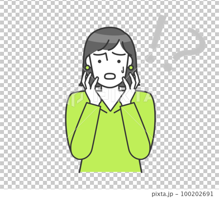 一個女人困惑的矢量圖 100202691