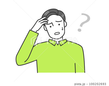 男性が悩んでいるベクターイラスト 100202693