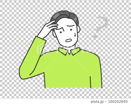 一個男人很擔心的矢量圖 100202693