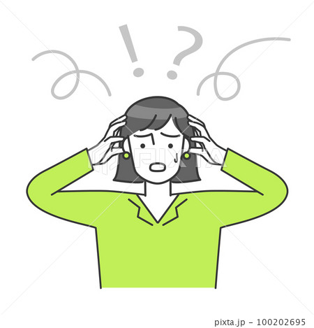 女性が頭を抱えているベクターイラスト 100202695