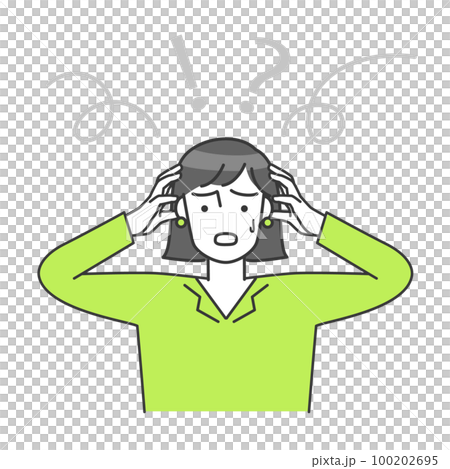 矢量圖的一個女人抱著她的頭 100202695