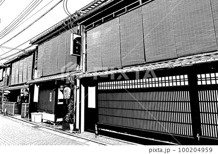 【京都の白黒】京町屋の粋な佇まい 100204959