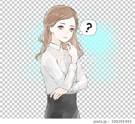 疑問を浮かべるOL 100205493