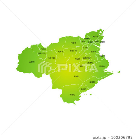 徳島県と市町村地図