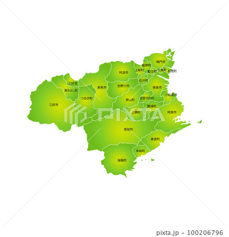 徳島県と市町村地図