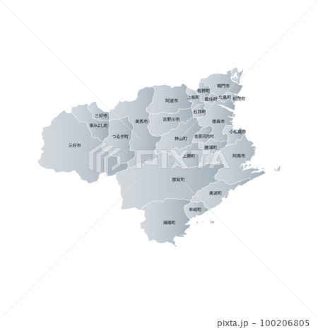徳島県と市町村地図