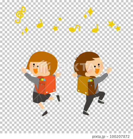 First grade entrance school bag and children's illustration material 100207872