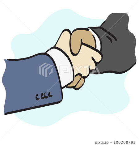 closeup businessman handshake illustration vector hand drawn isolated on white background line art. closeup businessman handshake illustration vector hand drawn isolated on white background line art. 100208793