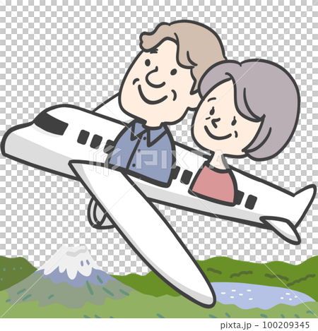 senior couple airplane trip senior couple airplane trip 100209345