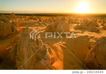 ピナクルズと淡い夕日 ピナクルズと淡い夕日 100210444