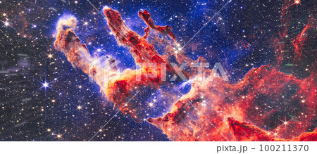 Star particle motion on black background, starlight nebula in galaxy at universe Space background. The elements of this image furnished by NASA. Star particle motion on black background, starlight nebula in galaxy at universe Space background. The elements of this image furnished by NASA. 100211370