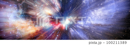 Colorful cosmos with stardust and milky way. Magic color galaxy. Infinite universe and starry night.Elements of this image furnished by NASA 100211389