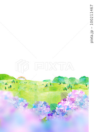 紫陽花の背景素材　バックイメージ 100211467