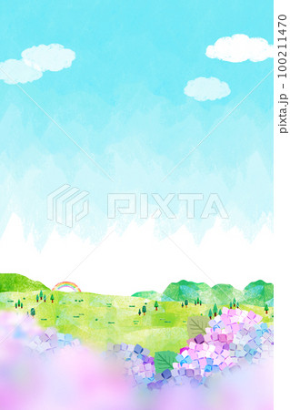 紫陽花の背景素材 バックイメージ 紫陽花の背景素材 バックイメージ 100211470